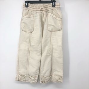 🎈Free People Cream Capri's Front Pockets Vintage